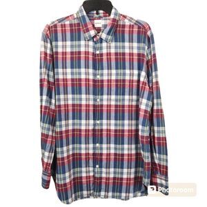 Aspesi Mens Long Sleeve Plaid Pattern Cotton Button Down Shirt XL